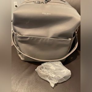 Mina Baie Midi Stevie Nylon Backpack in Rare Gris color - NWT